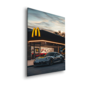 Ruta Porsche mcdonalds noche - cuadro Dibond mate