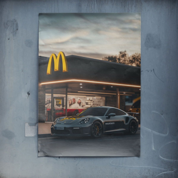 Porsche McDonalds Night Drive Poster Art