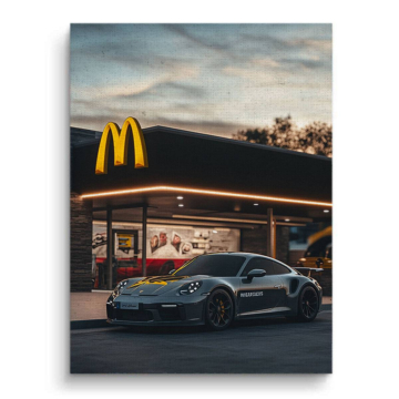 Porsche McDonalds Night Drive Canvas Art