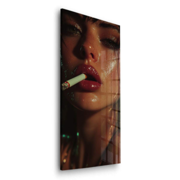 Cinematic Smoking belleza - cuadro en vidrio acrílico