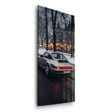 Porsche Inspired Rainy City Drive Acrylic Glass Art