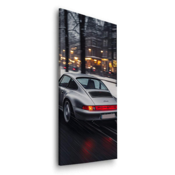 Ruta lluvioso ciudad inspirado en Porsche - cuadro Dibond mate