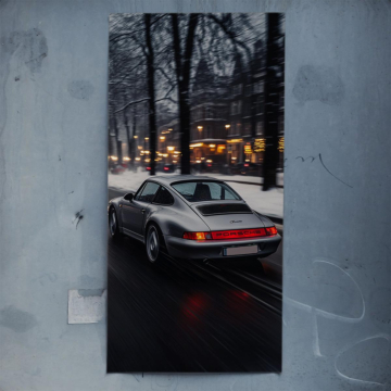Porsche Inspired Rainy City Drive Poster Art