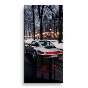 Porsche Inspired Rainy City Drive PVC Gloss Art