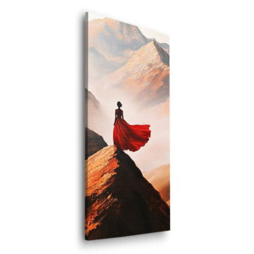Rouge cloak montagne vista - tableau Dibond mat
