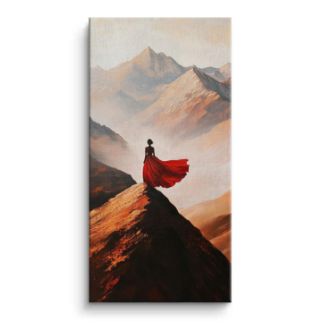 Red Cloak Mountain Vista Canvas Art
