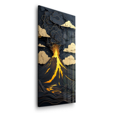 Stilisierter Vulkanausbruc - Acrylglasbild