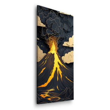 Stylized volcano eruption - tableau Dibond mat