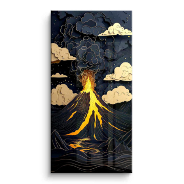 Stylized volcano eruption - tableau PVC brillant