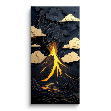 Stylized Volcano Eruption PVC Matt Art