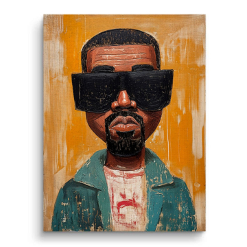 Kanye West Inspired Pop Portrait Canvas Art