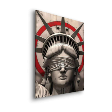Estatua de la Libertad con venda en los ojos - cuadro Dibond mate