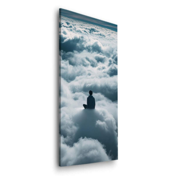 Silhouette solitaire au-dessus des nuages - tableau Dibond mat