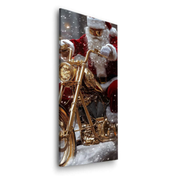 Santa moto balade - tableau Dibond mat