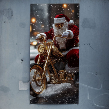 Santa Claus auf dem Motorrad - Poster