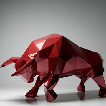 Bull 3D Figure - Burgundy / Metallic / H-120 cm