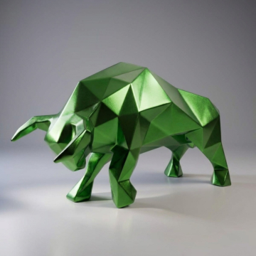 Bull 3D Figure - Green / Metallic / H-120 cm