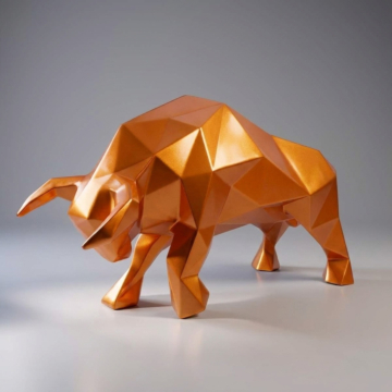 Bull 3D Figure - Orange / Metallic / H-120 cm