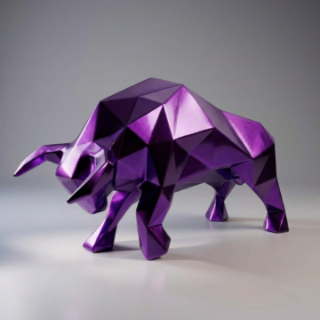 Bull 3D Figure - Violet / Metallic / H-120 cm