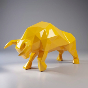 Gloss Decorative Geometric Bull Sculpture