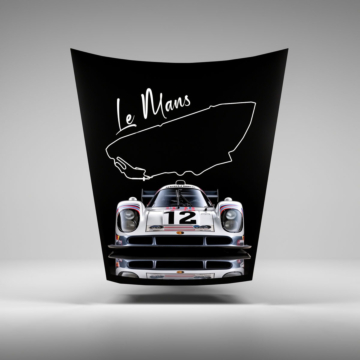Porsche 911 Hood Statement Automotive Wall Art - Design 02, Gloss Finish