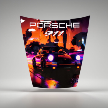 Porsche 911 Hood Statement Automotive Wall Art - Design 18, Gloss Finish