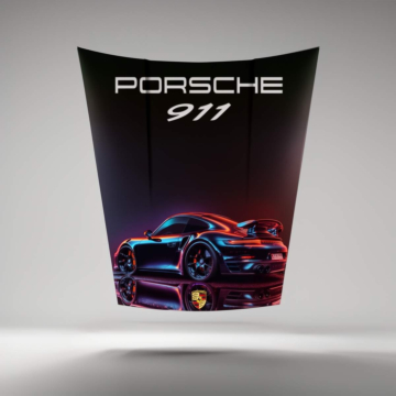 Porsche 911 Hood Designer Automotive Wall Art - Design 25, Gloss Finish
