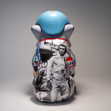 Gloss Bulldog With Cap Statement Sculpture