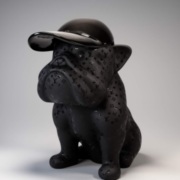 Dog 3D Figure - Black / Gloss / H-100 cm