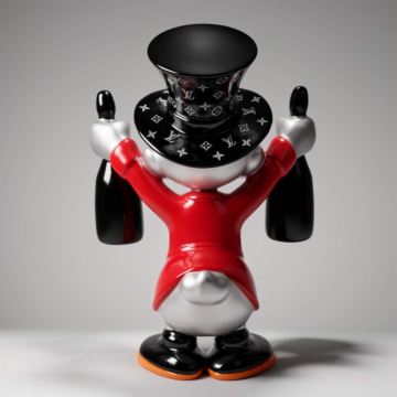 White Satin Modern Interior Scrooge Duck Sculpture