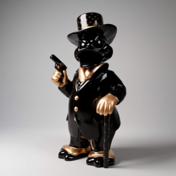 Gloss Al Capone Duck Character Sculpture, 120 cm