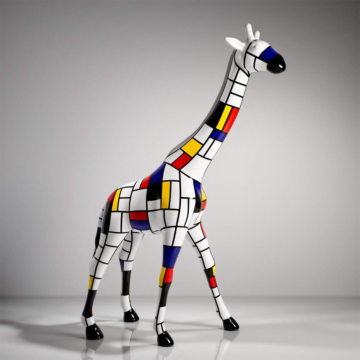 Gloss Colorful Gallery Style Giraffe Sculpture, 230 cm