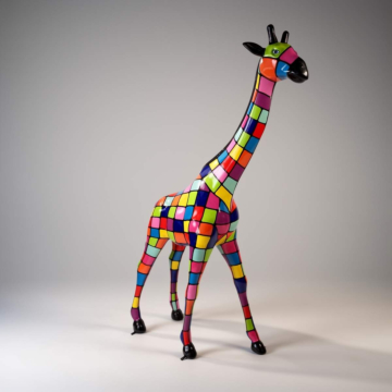 Gloss Candy Art Luxury Floor Giraffe Sculpture, 230 cm