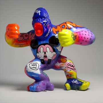 Gorilla 3D Figure - Gloss / Popart / H-180 cm