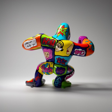 Gorilla 3D Figure - Gloss / Popart / H-180 cm