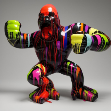 Gorilla 3D Figure - Black / Gloss / Trash / H-110 cm