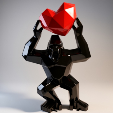 Gloss Decorative Geometric Gorilla Sculpture
