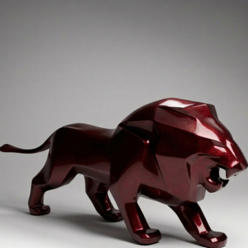 Metallic Luxury Decorative Peugeot Lion Figure