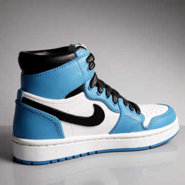 Blue Satin Decorative Nike Sneaker Sculpture, 59 cm