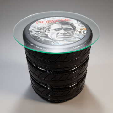 Satin McQueen Luxury Interior Tire Table, 53 cm