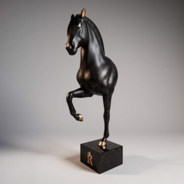 Natural Horse on Pedestal Designer Figure