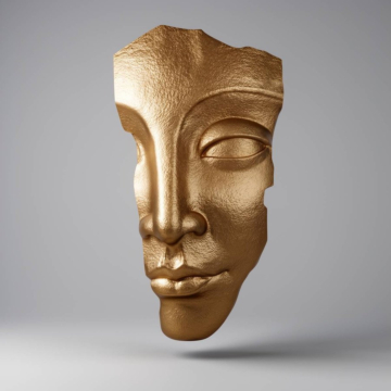 Gold Satin Luxury Wall Face Wall Decor, 180 cm