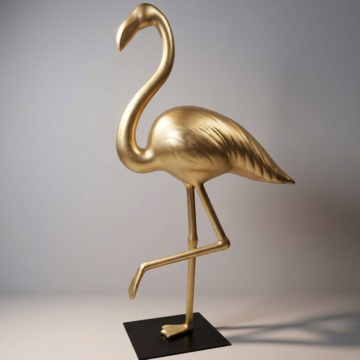 Satin Flamingo Statement Sculpture