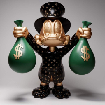 Satin Character Art Scrooge Duck Designer Figure