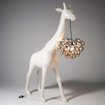 Orange Gloss Luxury Floor Giraffe Lamp Sculpture, 230 cm