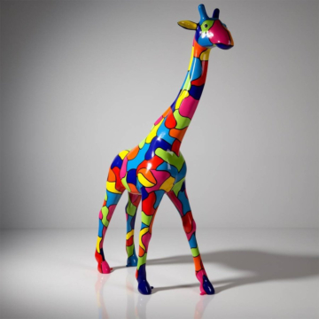 Gloss Colorful Gallery Style Giraffe Sculpture, 230 cm