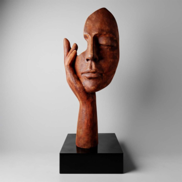 Satin Rust Effect Luxury Face Mask Model 1 Wall Decor, 190 cm