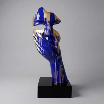 Blue Gloss Decorative Face Mask Model 2 Wall Art, 190 cm