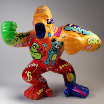Gorilla 3D Figure - Gloss / Popart / H-180 cm