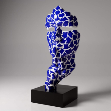 Gloss Blue Spotted Luxury Face Mask Model 3 Wall Decor, 190 cm